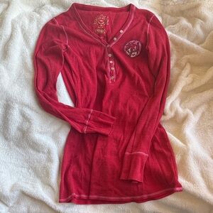 PINK Victoria's Secret Red Long Sleeve Tee